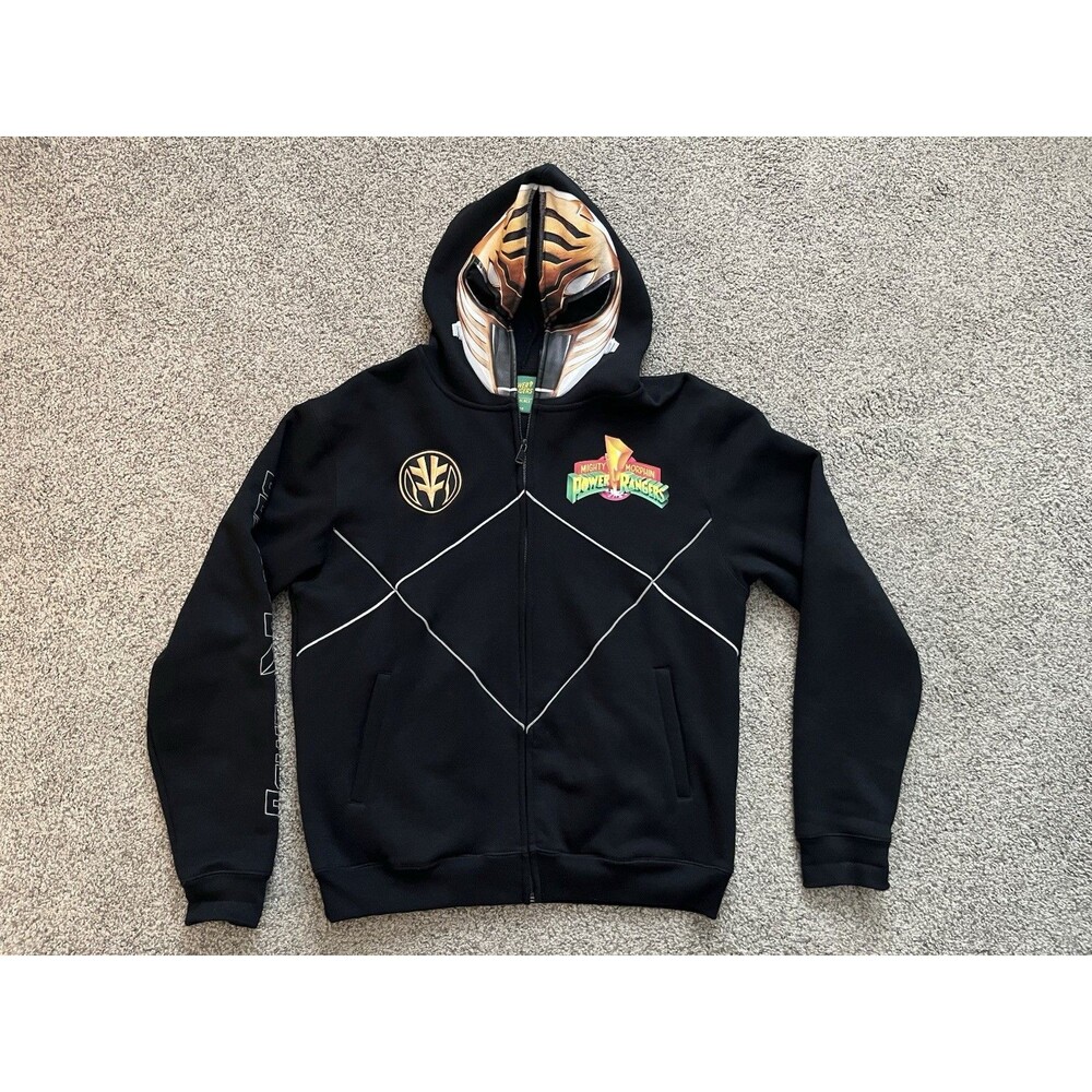 Shoe Palace x Power Rangers White Ranger Full Zip Up Hoodie Sweater Size Large
